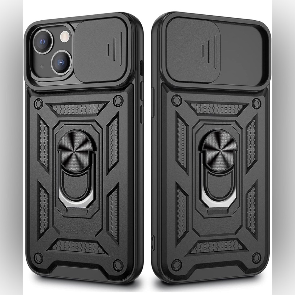 iPhone 14 Pro Stand Case with Slide Camera Cover With Ring Holder